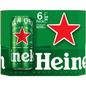 Heineken Lager 440ml (Cans) - 6 pack